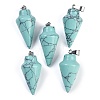 Synthetic Turquoise Gemstone Pointed Pendants G-K384-01P-03-1