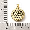 Brass with Natural Shell Carved Pendants KK-Z091-01G-01-3