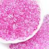 Spray Painted Transparent Glass Seed Beads SEED-T007-05C-3