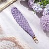 Handmade Macrame Cotton Threads Wrist Strap Pendant Decoration HJEW-JM02625-4