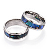 201 Stainless Steel Wide Band Finger Rings RJEW-T005-13-07-3