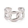 304 Stainless Steel Curb Chain Shape Cuff Ring for Women RJEW-C025-31P-3