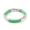10Pcs 10 Color Imitation Gemstone Acrylic Curved Tube Chunky Stretch Bracelets Set for Women BJEW-JB08141-4