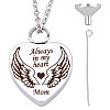 CREATCABIN Mom Always in My Heart Wing Urn Pendant Necklace STAS-CN0001-10A-1