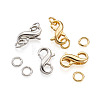 8Pcs 2 Colors Brass Double Opening Lobster Claw Clasps FIND-TA0001-45-11