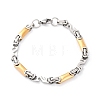 201 Stainless Steel Byzantine Chain Bracelets BJEW-B078-168GP-2