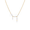 304 Stainless Steel Star Pendant Necklaces with Teardrop Clear Cubic Zirconia Tassel for Women WG97116-01-3