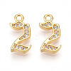 Brass Micro Pave Cubic Zirconia Charms KK-N261-104C-G-1