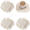 CHGCRAFT Hand-Woven Cotton Rope Placemat Simple Tassel Coasters AJEW-CA0002-13-1