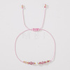 Natural Strawberry Quartz & Brass Beads Braided Bead Bracelets for Women HH4245-6-3