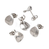 Non-Tarnish 304 Stainless Steel Oval Stud Earring Findings STAS-R063-39-3