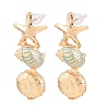 Alloy Enamel Stud Earrings EJEW-Z172-04G-2