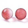 Transparent Spray Painted Frosted Glass Beads GLAA-N035-05C-03-2