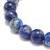 Natural Gemstone & Alloy Beaded Stretch Bracelet for Men Women BJEW-JB08578-6