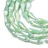 Electroplated Opaque Glass Beads Strands EGLA-L015-FR-B-01-4