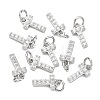 SHEGRACE Brass Micro Pave Clear Cubic Zirconia Pendants XGRQ29361-394P-T-1