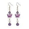 Natural Amethyst Butterfly Dangle Earrings EJEW-JE06317-03-2