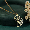 304 Stainless Steel Geometric Shell Shape Pendant Necklaces FS-WG20C55-01-1