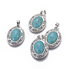Synthetic Turquoise Pendants PALLOY-P172-033AS-2