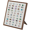 50-Slot Wooden Photo Frame Earring Organizer Display Stands with Velvet Mat ODIS-SC0001-10-1