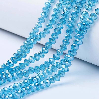 Electroplate Glass Beads Strands X-EGLA-A034-T6mm-A13-1