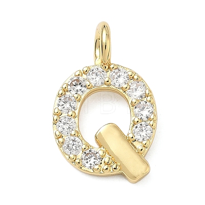 Brass Micro Pave Clear Cubic Zirconia Pendants KK-I476-01G-Q-1