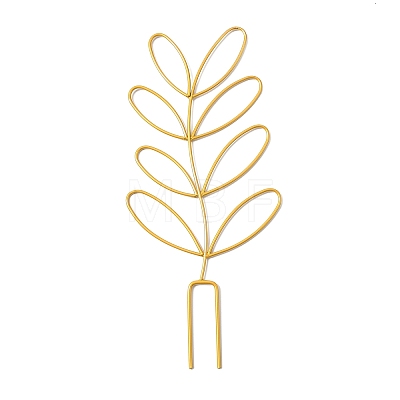 Leaf-Shaped Iron Plant Trellis AJEW-G074-03A-1