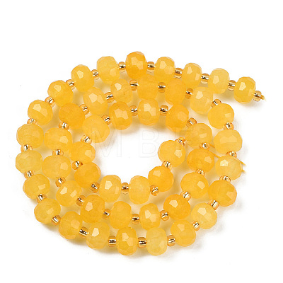 Natural Yellow Agate(Dyed & Heated) Beads Strands G-H057-A14-03-1