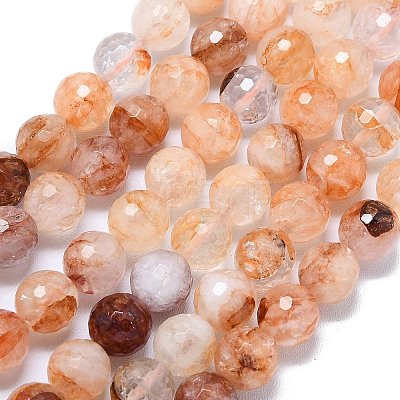 Natural Hematoid Quartz/Ferruginous Quartz Beads Strands G-B165-A06-10mm-1