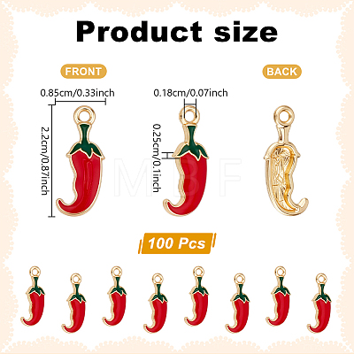 100Pcs Alloy Enamel Pendants FIND-UN0010-50-1