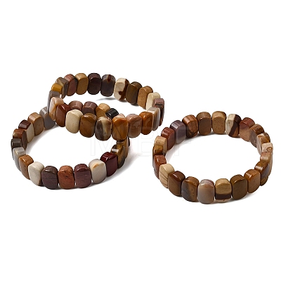 Natural Mookaite Beaded Stretch Bracelets for Women Men BJEW-D461-02E-1