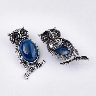 Natural Agate Brooches/Pendants G-S353-05C-1