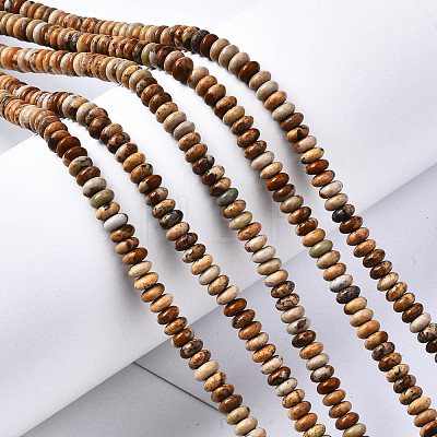 Natural Picture Jasper Beads Strands G-S366-094-1