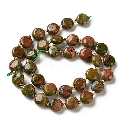 Natural Unakite Beads Strands G-H005-B11-01-1