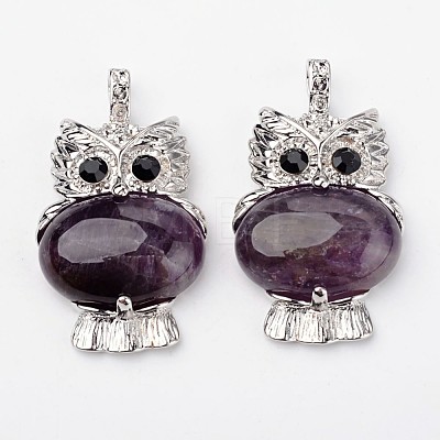 Natural Amethyst Pendants X-G-G884-B10-FF-1