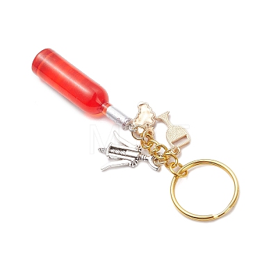 Resin & Glass & Alloy Keychain KEYC-JKC01158-03-1