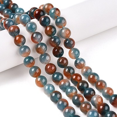 Dyed Natural White Jade Beads Strands G-T138-10mm-210-5-1