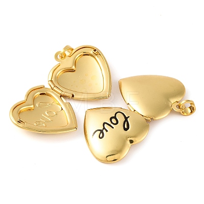 Rack Plating Brass Locket Pendant KK-H486-15G-1