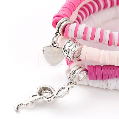 4Pcs 4 Styles Polymer Clay Heishi Beads Stretch Bracelets Sets BJEW-JB05904-1