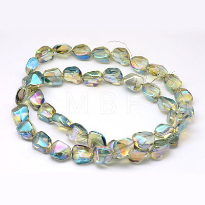 Electroplate Glass Beads Strands EGLA-Q066-03-1