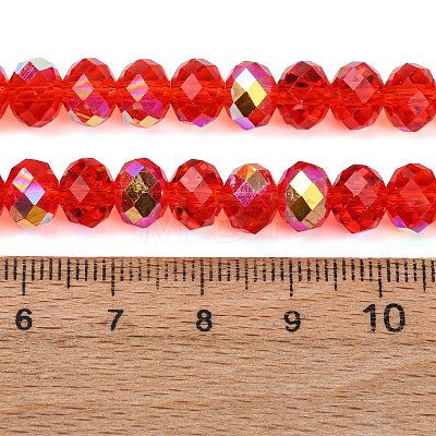 Electroplate Transparent Glass Beads Strands EGLA-A046-01C-01-1