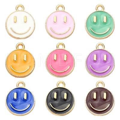 18Pcs 9 Colors Alloy Enamel Charms ENAM-YW0001-97-1