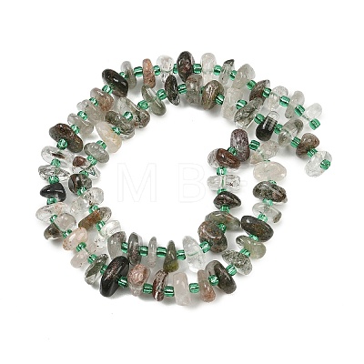 Natural Green Lodolite Quartz/Garden Quartz/Green Phantom Quartz Beads Strands GG-CBA3A44-B10-01-1