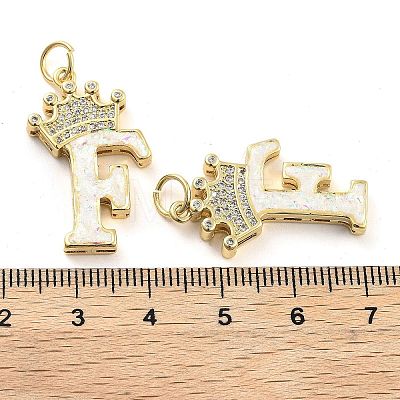 Brass Micro Pave Clear Cubic Zirconia Pendants KK-G498-01F-02-1