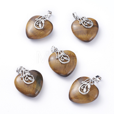 Natural Tiger Eye Pendants G-G807-C03-1