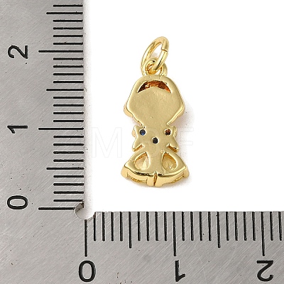 Brass Micro Pave Colorful Cubic Zirconia Glass Pendants KK-R162-026H-G-1