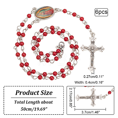 Acrylic Rosary Bead Necklace NJEW-PH01475-1