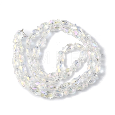 Transparent Electroplate Glass Beads Strands EGLA-F157-AB01-1