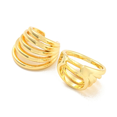 Rack Plating Brass Multi Lines Cuff Earrings EJEW-A028-53G-1