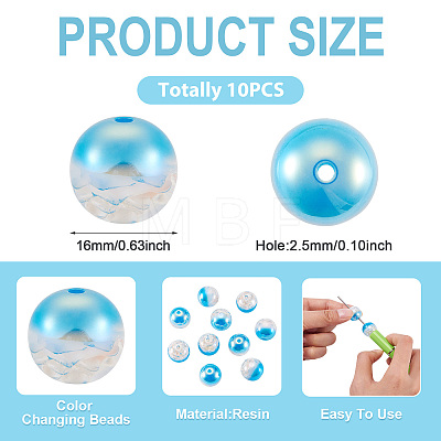 10Pcs Resin Beads PACR-TA0001-33A-1